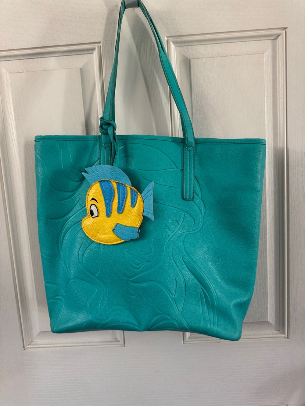 Loungefly Rare Ariel Teal Tote with Flounder Charm